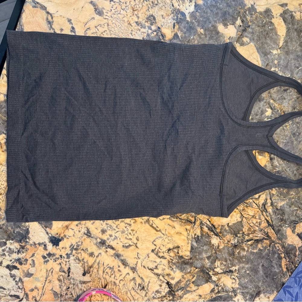 lululemon athletica Charcoal Racerback Tank Top with built in bra